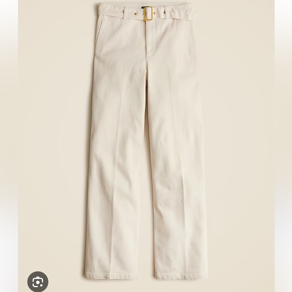 NWT j.crew mid rise wide leg jean in ecru sz 29